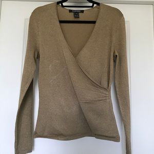 Ellen Tracy Gold Long Sleeve Top